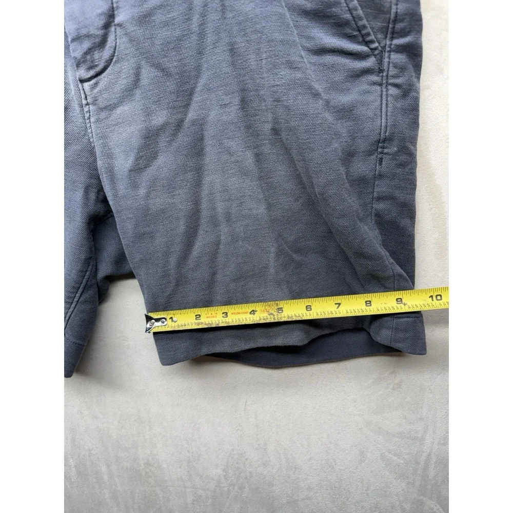 Faherty Men Stretch Terry Shorts L 34 Slate Blue Knit Chino Flat Front Casual
